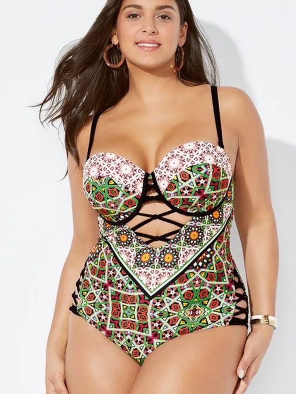 Swimsuits For All Ibiza Cut Out Underwire One Piece 16